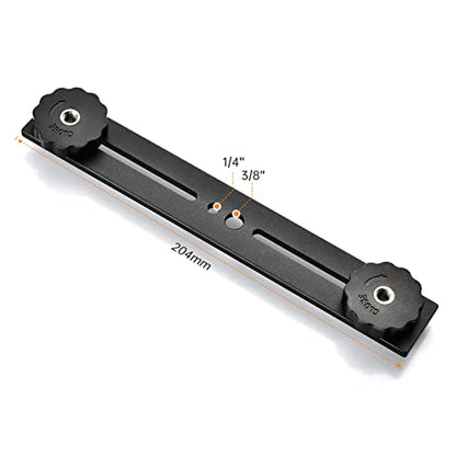 UTEBIT 8 inch Flash Bracket, with 1/4" Screw Hot Shoe, 1 Pack | Dual Camera Mount Flash Bracket Extension Bar, Straight Flash Brackets Tripod Mount for DSLR Camera LED Light, Black - size: 8 Inch