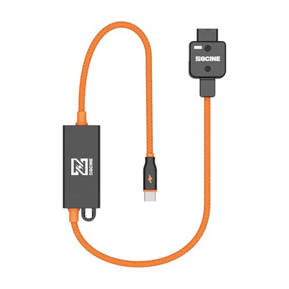 ZGCINE DT-PD 20" D-Tap to USB-C PD 2-Way V-Mount Charger Braided Power Delivery Cable for V-Mount Battery,Mirrorless Cameras, Phones &More
