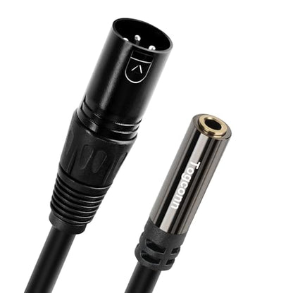 XLR Male to 3.5mm Female Cable Adapter, 2 Feet TRS Stereo Balanced Connector Converter, 3-Pin (1/8 Inch) - color: Black