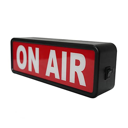 ON AIR LED Light Recording Warning Sign - Simple ON/OFF Switch - Up Lighted Broadcast Sign for Studio/Home/Company/Desk or Wall Decor - style: black