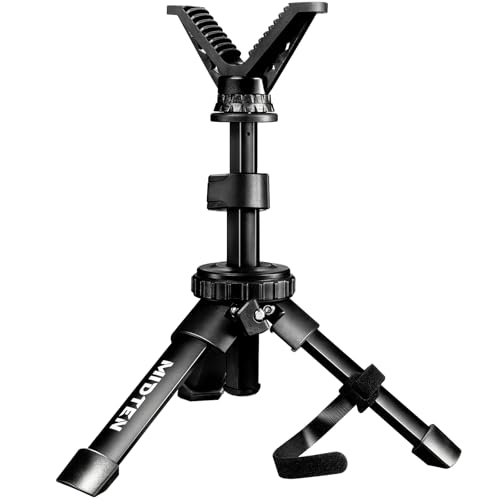 MidTen Portable Shooting Rest Tripod Rifle Stand for Range - Lightweight Bench Rest with 360 Rotate V Yoke Holder - size: 7.5-15''