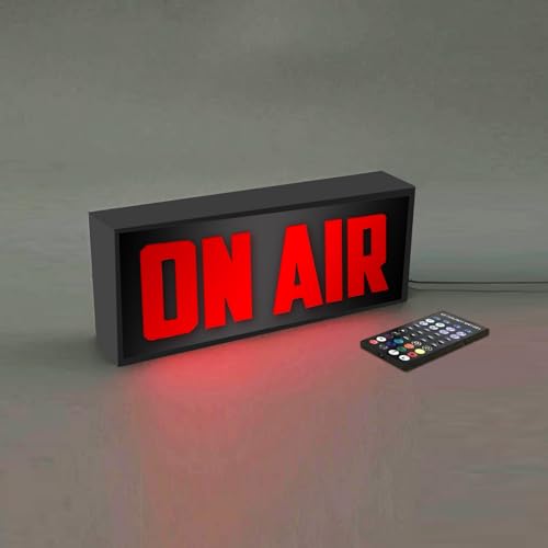 On Air Sign LED Retro Light, USB Powered Wall Mount or Desk Light Box, Youtube Streamers/Gamers - Red Cool On Air Sign for Studio, Dining Room Game Room Décor - color: ON AIR Red (Style2)