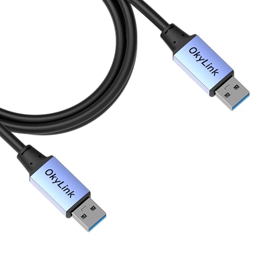 OkyLink USB 3.0/3.2 Gen 1 Data Cable A to A, Male to Male 5Gbps, 5ft | 1.5M, Aluminum Housing, for Barcode Scanner and POS System - color: USB3.0(5Gbps), size: 5ft (1.5m)