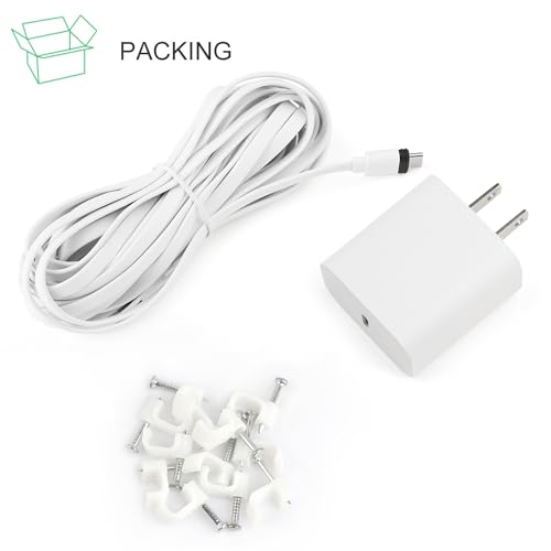 25ft/7.5m Weatherproof Charger Cable for Outdoor Cam Plus,Spotlight Cam Plus/Pro(Battery), with Power Adapter Continuously Charging Your Security Camera