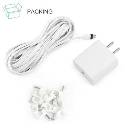 25ft/7.5m Weatherproof Charger Cable for Outdoor Cam Plus,Spotlight Cam Plus/Pro(Battery), with Power Adapter Continuously Charging Your Security Camera