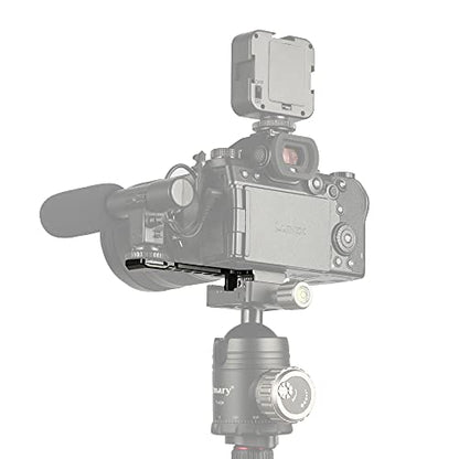 NICEYRIG Cold Shoe Mount Extension Bracket with Quick Release Plate for Arca-Standard Dovetail, DSLR Camera and Tripod Adapter Shoe Mount Cheese Bar for Microphone Flash LED Light - 433