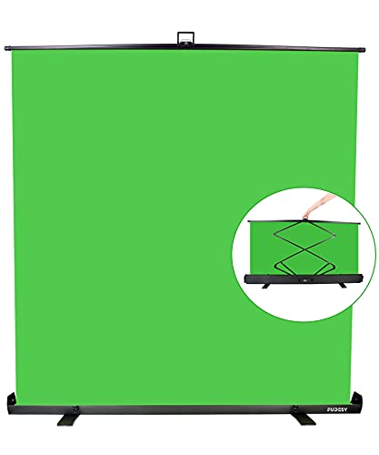 FUDESY Extra Large Green Screen, 74W X 77H inches Collapsible Chromakey Panel,Portable Retractable for Tiktok Video, Live Game,Aluminum Base,Wrinkle Resistant Fabric,Pull-up Style,Auto-Locking Frame - color: Green, size: 74 x 76in