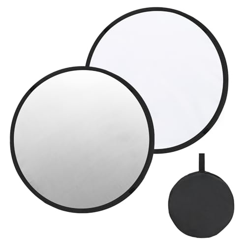PATIKIL 31"/80cm Reflector Photography, 2 in 1 Collapsible Light Reflector with Bag Multi-Disc Light Diffuser for Studio Outdoor, Silver/White - color: Silver/White, size: 31"/80cm