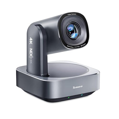 Tenveo 4K NDI 6 & NDI HX3 PTZ Camera, AI Humanoid & Face Auto-Tracking, 20X Optical + 8X Digital Zoom, USB3.0/HDMI/LAN PoE IP Live Streaming for Church Worship Broadcast Events Video Conference OBS - color: Silver Grey