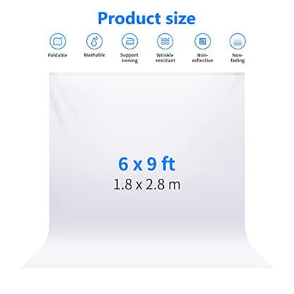 Neewer 6x9 feet/1.8x2.8 meters Photo Studio 100 Percent Pure Polyester Collapsible Backdrop Background for Photography, Video and Television (Background Only) - White - color: White