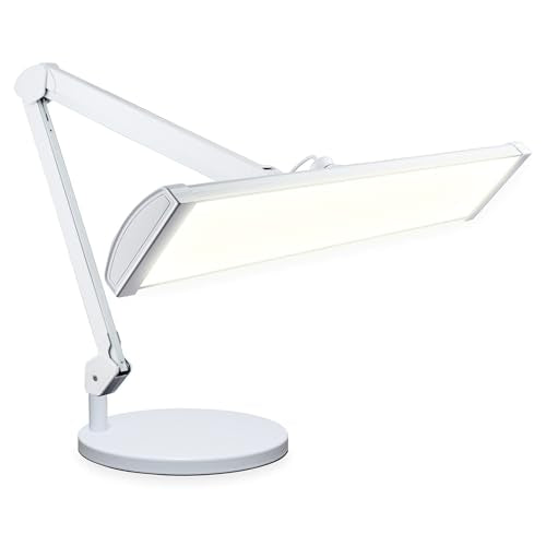 Neatfi 3,500 Lumens LED Desk Lamp with Base – 45W Dimmable | CCT - Adjustable Color Temperature | 3 Light Modes | 540 SMD LEDs | Reading, Craft, Workbench & Office (White-4, 26-Inch Wide Shade) - color: White-4