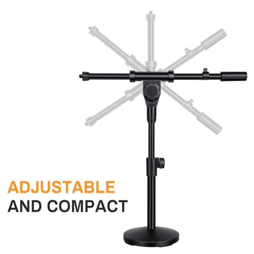 AODSK Desktop Microphone Stand, Height-Adjustable, Compatible with Multiple Microphone Sizes, Non-Slip Stable Base(AS-DMS1)