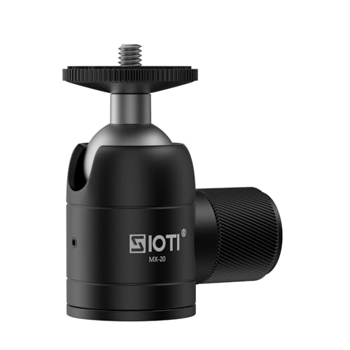 SIOTI Mini Tripod Ball Head, Swivel Mini Ball Head, Panoramic 360° Vertical Pan 90°, Compatible with Projector/DSLR/Action Camera/Cell Phone, and Works with Tripod/Monopod/Light Stand/Cage, etc. - color: Mini Ball Head
