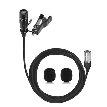 Lavalier Lapel Microphone Unidirectional Condenser Super Cardioid Mic Compatible with Audio-Technica Wireless Bodypack Transmitter System with Hirose 4 Pin Plug - style: Hirose 4 Pin Plug Compatible with Audio-Technica
