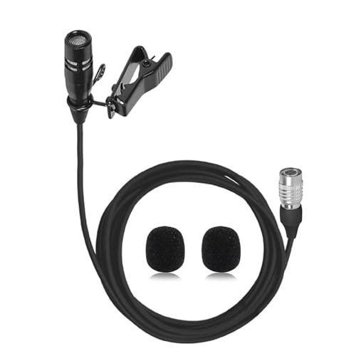 Lavalier Lapel Microphone Unidirectional Condenser Super Cardioid Mic Compatible with Audio-Technica Wireless Bodypack Transmitter System with Hirose 4 Pin Plug - style: Hirose 4 Pin Plug Compatible with Audio-Technica