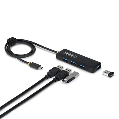 StarTech 4-Port USB-C Hub 5Gbps with 4X USB-A, 2ft Cable (H5C4A-USB-HUB-2) | SuperSpeed USB Powered portable hub, Plug-and-play, Overcurrent Protection, 2ft 61cm cable, MacBook Dell Chromebook PC - size: 2 ft, style: USB-C