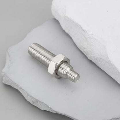 ECSiNG 2pcs 1/4" to 3/8" Threaded Tripod Screw Adapter Stainless Steel with Nuts for Tripod