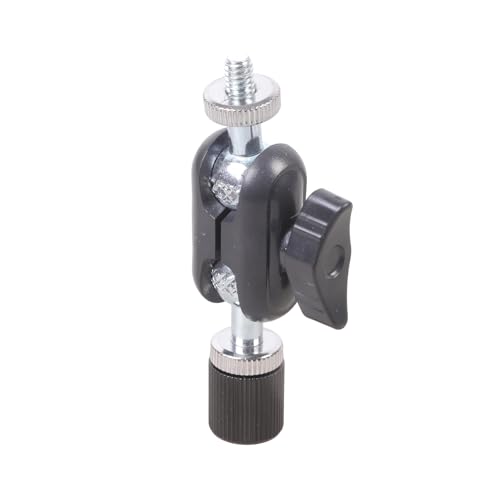Aluminum Alloy 16mm Ballhead 1/4" Screw Miniature Ball Head Adapter for DSLR Camera Tripod Mount 360rotatable Design Compactly Size Camera Ball Head - color: Black