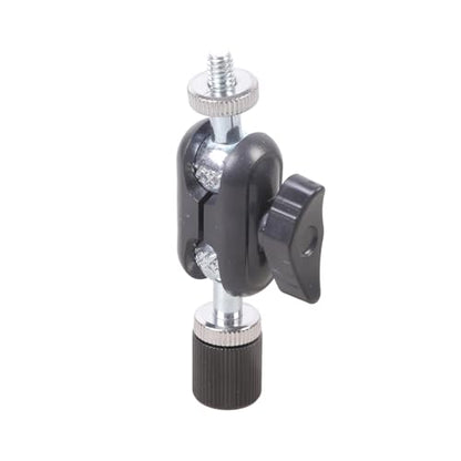 Aluminum Alloy 16mm Ballhead 1/4" Screw Miniature Ball Head Adapter for DSLR Camera Tripod Mount 360rotatable Design Compactly Size Camera Ball Head - color: Black
