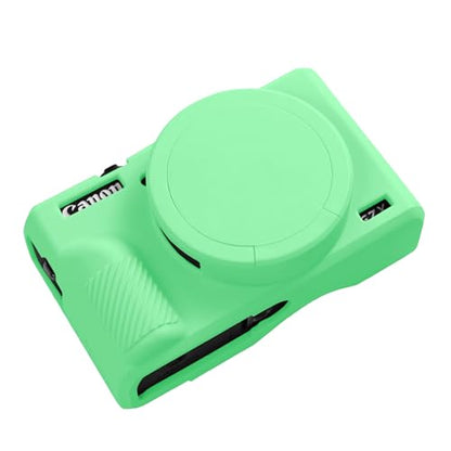 G7X Mark III Case, Soft Silicone Protective Case Cover for Canon Powershot G7X Mark III Digital Camera, Durable Camera Body Skin Protector with Removable Lens Cover - Turquoise - color: Turquoise