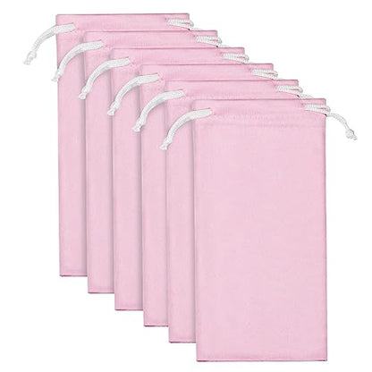 6pcs Eyeglasses Sunglasses Microfiber Pouch Bag, Cell Phone Storage Pouch 7.1" x 3.5" - color: Pink