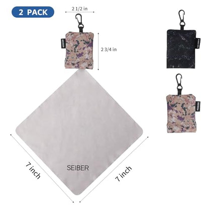 SEIBER Microfiber Eyeglass Cleaning Cloth with Neoprene Pouch,2PCS, Camomix | 7x7 inch Cloth For Glasses, Laptops, Cameras, Screen,Self-Closing Bottom - color: Camo Mix-(2pack)