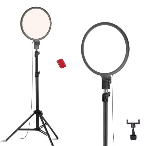 NEEWER Basics 10" Ring Light with 63" Tripod Stand/Phone Holder/Remote Compatible with iPhone, 15W Bi Color Full Screen Edge Lit LED Lighting CRI95+ for Video Recording Selfie Streaming Makeup, R10L