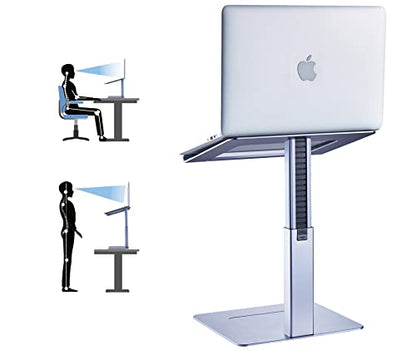 Adjustable Laptop Stand, Tall, Strong, Airflow, Suitable for 13.3-17.3 Inch Laptops, Lift Screen to Eye Level for Video Conferences - color: Gray