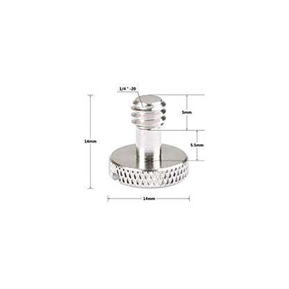 CAMVATE 1/4"-20 Slotted Screw for Camera Quick Release Plate (2 Pieces)