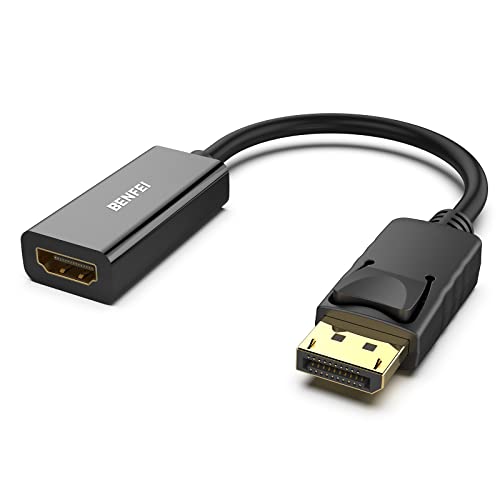 BENFEI 4K DisplayPort to HDMI Adapter, Uni-Directional DP 1.2 Computer to HDMI 2.0 Screen Gold-Plated DP Display Port to HDMI Adapter (Male to Female) Compatible with Lenovo Dell HP and Other Passive - color: Black, style: 4K 30Hz-1 Pack