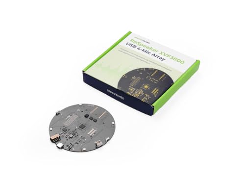reSpeaker XVF3800 USB Microphone Array, 4-Mic AI Voice Capture with Noise Cancellation & 360° Far-Field Pickup, Plug & Play for Raspberry Pi, Jetson & Voice Assistants