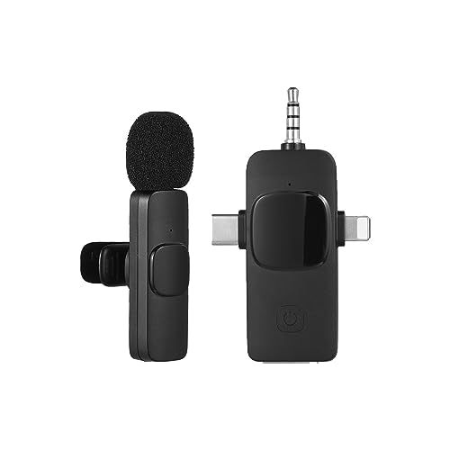 Wireless Lavalier Microphone Set, Omnidirectional High Sensitivity Pickup, Rechargeable Lithium Battery Design, One-Click Connection, Intelligent Noise Reduction, Ideal for Indoor Use