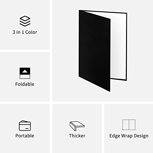 Meking 12" x 8" Light Reflector, 3 in 1 Photography Reflector Cardboard, Folding Light Diffuser Board for Food and Product Photography Lighting- Black, Silver and White - size: 1Pcs A4 Black Silver White