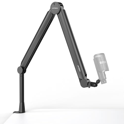 IXTECH Premium Microphone Boom Arm with Desk Mount, 360° Rotatable, Fully Adjustable, for Podcast, Video, Gaming, Radio, Studio, Recording, Sturdy and Universal VALIANT Model - color: 1 Black