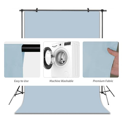 Dusty Blue Photography Backdrop Studio Photography Film & Television Portraiture Interview Programs Product Display Home Videos Parties Exhibition Halls Wedding Backdrops 5x7FT - color: Dusty Blue, size: 5x7FT