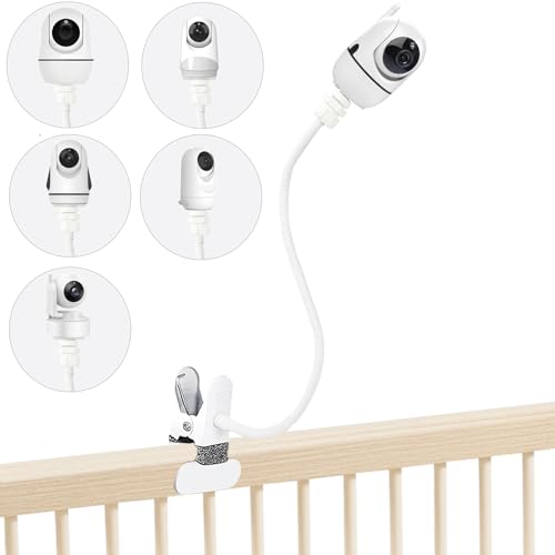 Baby Monitor Mount Holder for HelloBaby HB6550/HB65/HB6550pro/HB66/HB248/HB40/HB6339/HB6351, Momcozy BM01/BM03/BM04, Blemil BL9064-2/BL9052, ANMEATE SM935E/SM650,nooie IPC100, 16" Clip Mount - color: Silver