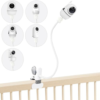 Baby Monitor Mount Holder for HelloBaby HB6550/HB65/HB6550pro/HB66/HB248/HB40/HB6339/HB6351, Momcozy BM01/BM03/BM04, Blemil BL9064-2/BL9052, ANMEATE SM935E/SM650,nooie IPC100, 16" Clip Mount - color: Silver