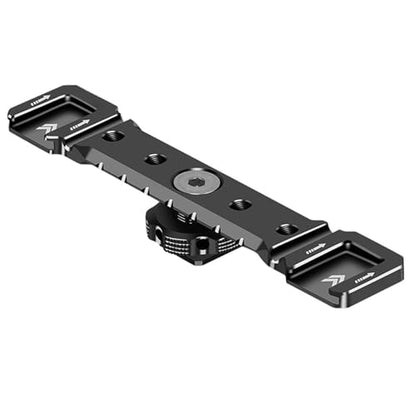 Aluminum Cold Shoe Mount Bracket Double Hot Shoe Extension Rod Plate Adapter for Camera Cage Mic LED Video Light Stand