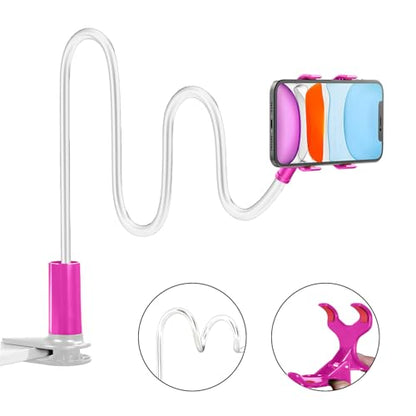 360-Degree Rotating Phone Stand, Adjustable Phone Holder for Desk, Flexible Phone Mount for Video Calls and Watching Videos - color: Pink