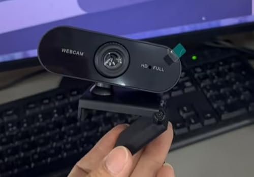 1080p Webcam with Microphone for Pc, Computer Camera, Web Camera for Desktop Computer, Adaptable Angle and Flexible, USB 2.0 Pc Cameras Automatic Correction, Suit for Video Calls, Online Meetings