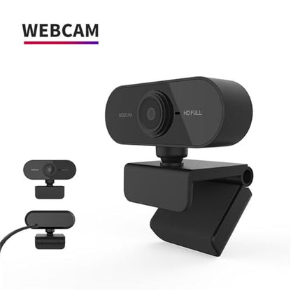 1080p Webcam with Microphone for Pc, Computer Camera, Web Camera for Desktop Computer, Adaptable Angle and Flexible, USB 2.0 Pc Cameras Automatic Correction, Suit for Video Calls, Online Meetings