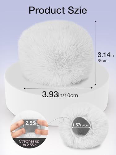 SUNMON Blue Yeti Microphone Pop Filter, Mic Cover Furry Foam for Blue Yeti, Fifine AM8, HyperX SoloCast, Razer Seiren V3 Mini Microphones and Most Mic (White)