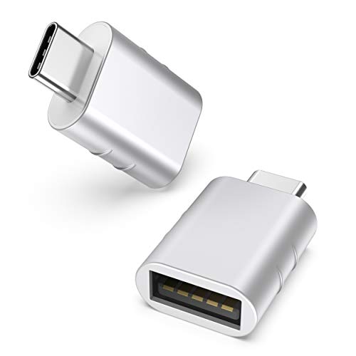 Syntech USB C to USB Adapter(2 Pack), USB-C Male to USB 3.0 Female Adapter Compatible with iPhone 17 Pro Max MacBook Pro Air 2024 iPad mini Pro Surface Pro and Other Type C or Thunderbolt 5/4 Devices - color: Silver, size: 1.08 X 0.65 X 0.32 Inch