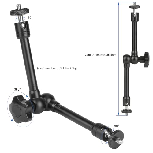Mippko Magnetic Camera Fence Mount for GoPro/Mevo Start /insta360 /Pocket 3 /iPhone,Two 1/4"-20 Slots Net Chain Link Fence Holder for Recording Baseball/Softball/Tennis Games (2 Magic Arms) - style: Two Magic Arms