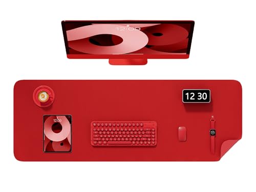 Desk Pad, 48" x 17" PU Leather Non-Slip Desk Mat Large Mouse Pad for Desktop, Waterproof Laptop Computer Writing Mat for Office, Home, Work, Gaming, Bright Red - color: Bright Red, size: 48" x 17"