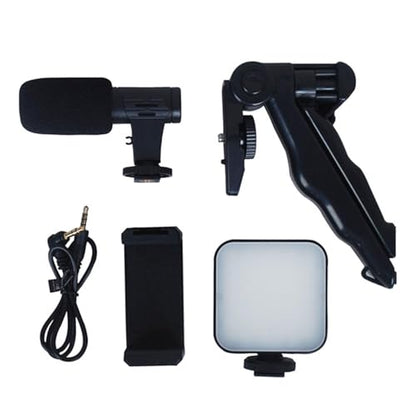 Smartphone Camera Video Kit | Content Creator for Podcast and VloggingSmartphone Vlogging Kit with LED Light for Video Live Streaming Recording
