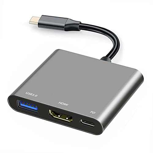 USB C to HDMI Multiport Adapter with Charging Port, HDMI to USB C Hub Adapter for Monitor to Laptop, USB-C to USB 3.0 Adapter 10Gbps, USBC HDMI Adapter 4K Converter for Mac iPad pro MacBook Chromebook