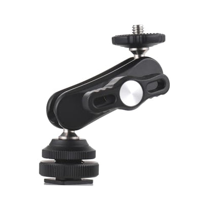Andoer Mini Cool Ballhead Multi-Function Double Ball Dead Adapter with Cold Shoe Mount & 1/4 Inch Screw for DSLR Camera Camcorder Monitor LED Light Microphone