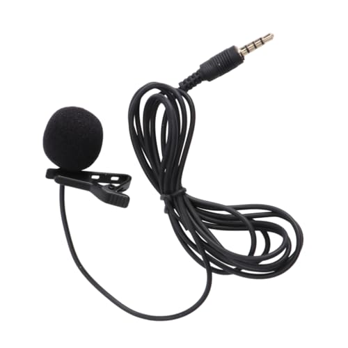 Abaodam Mini Portable Clip Lavalier Condenser Mic for Phone Camera Laptop High Sensitivity Black for Video Meetings Recordings and Chatting