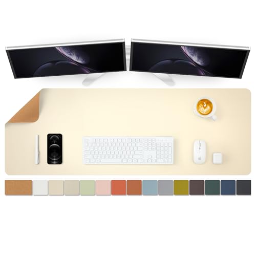 Large Cork Desk Mat - 47.2"x 17" Desk Pad for Office and Home - Ideal for Large Mouse Pad and Desk Mats on Top of Desks(Beige) - color: Beige, size: 47.2" x 17"